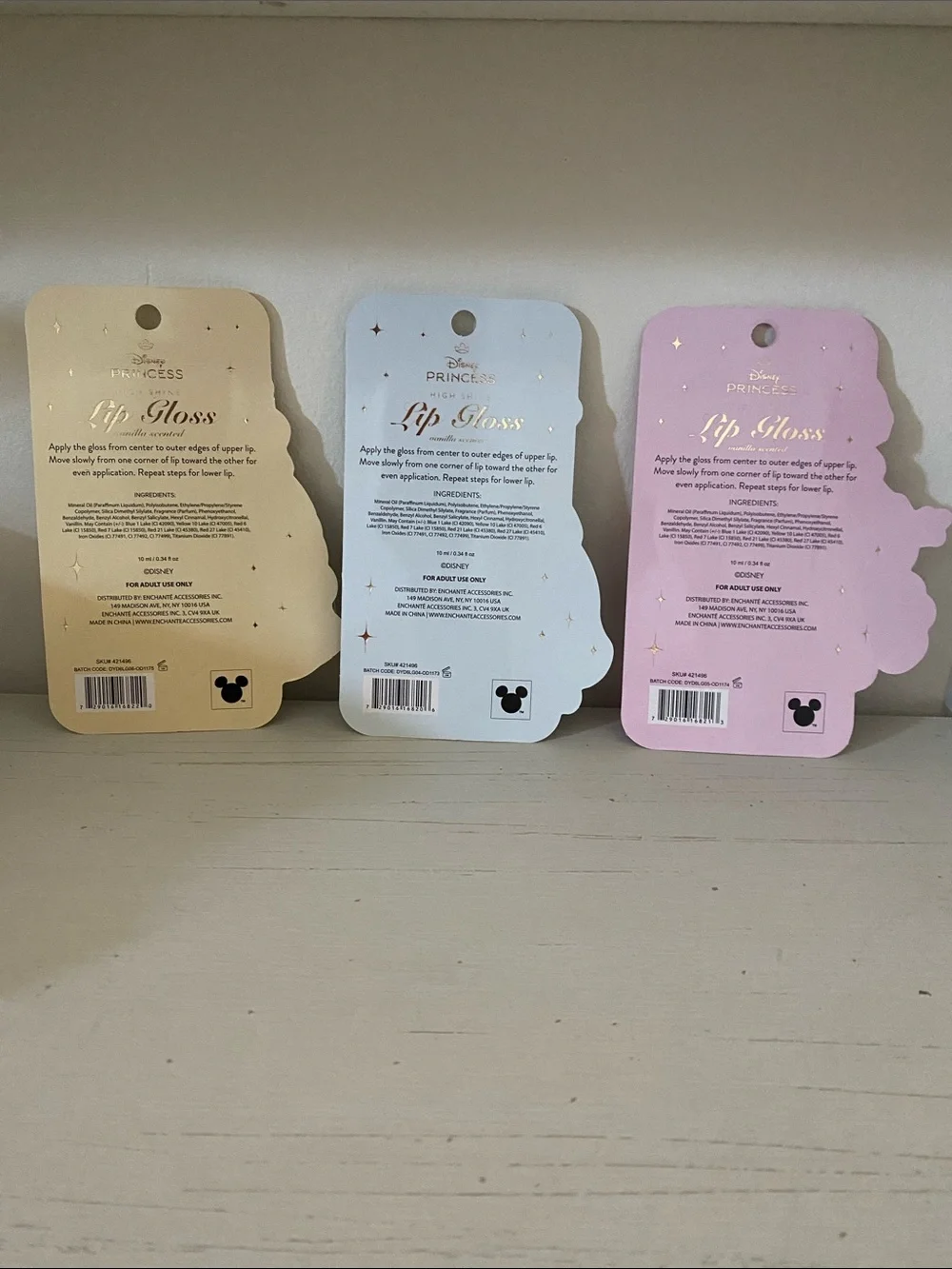 Disney Princess Lip Gloss Charm Trio